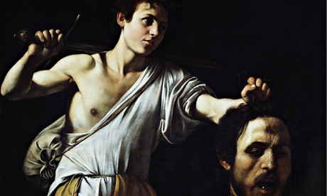 detail of David with the Head of Goliath by Caravaggio.