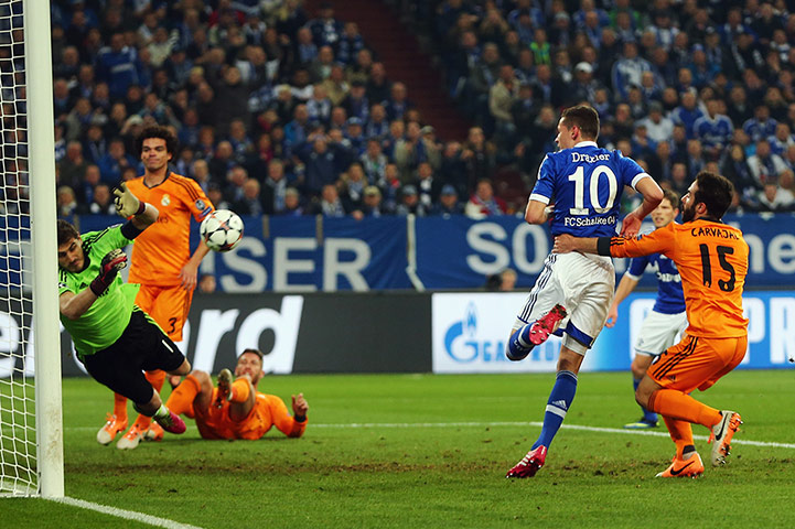 madrid drubbing: Goalkeeper Iker Casillas of Madrid makes a save against Julian Draxler