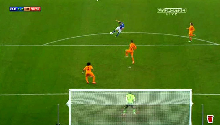 madrid drubbing: Jan Huntelaar scores