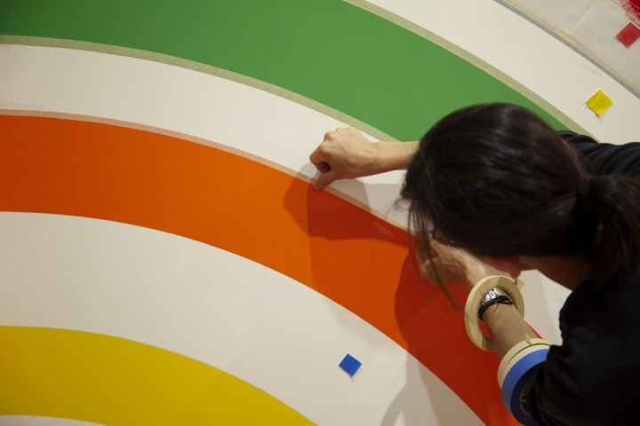 Sol LeWitt: Sol LeWitt technicians from Brooklyn install wall drawing #1091