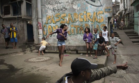 Young people gathered in Borel, Rio de Janeiro. 