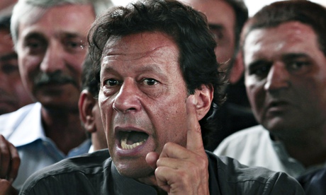 Imran Khan speaks to the media after appearing before the Supreme Court in Islamabad