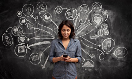 social media on chalk board