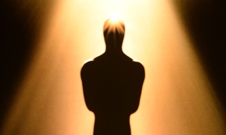 An image of an Oscar statue is seen at the 86th Academy Awards nominations announcement.