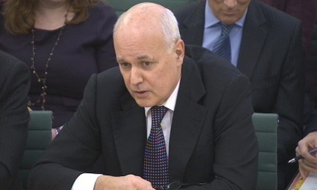 Iain Duncan Smith is giving evidence to the work and pensions committee.