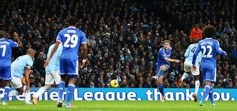 City v Chelsea: Branislav Ivanovic scores