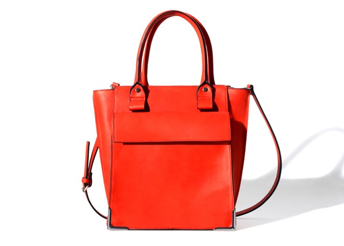 20 affordable handbags: Affordable handbags - bright red structured shopper by zara