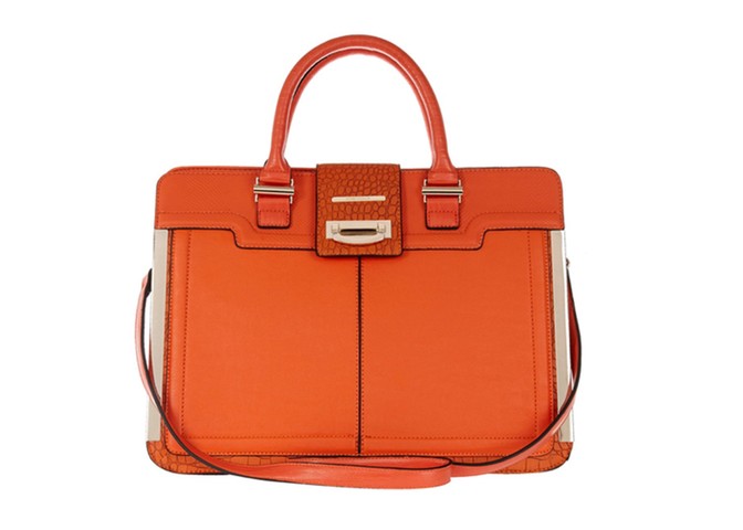 20 affordable handbags: Affordable handbags - structured orange bag by River Island