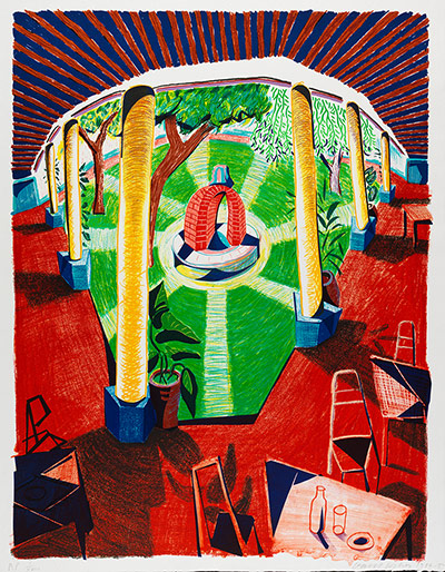 David Hockney prints: Views of Hotel Well III, 1984-85
