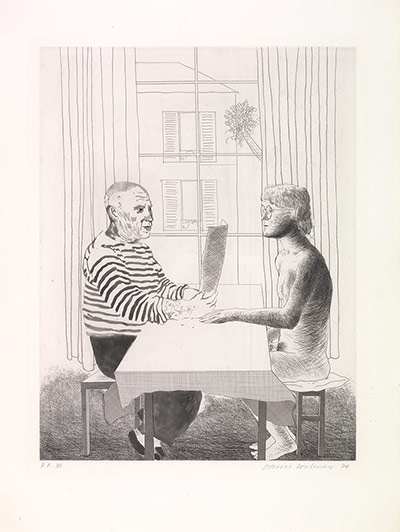 David Hockney prints: Artist And Model, 1973-74