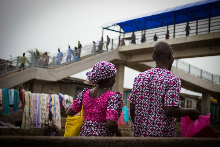 Lagos, Nigeria: Matching fabric for men and woman