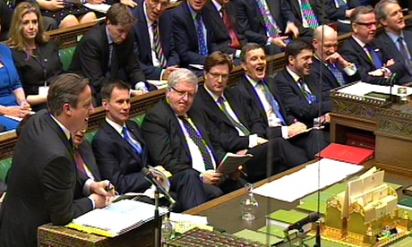Prime Minister's Questions all male front bench