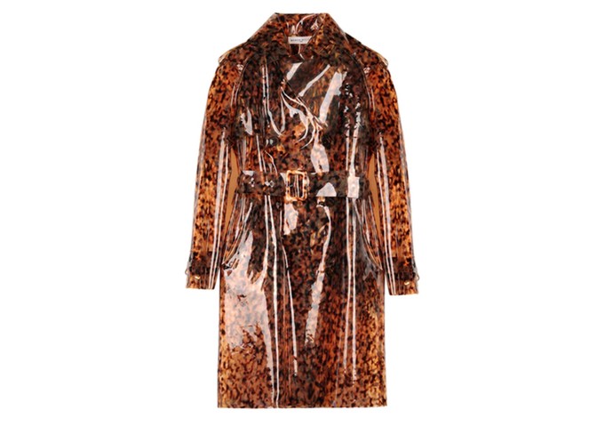 Chic raincoats: Chic raincoats - brown tortoiseshell shiny waterproof mac by Wanda Nylon