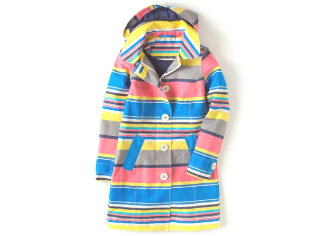 Chic raincoats: striped multicolour hooded raincoat by Boden