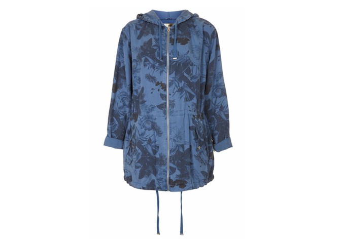 Chic raincoats: blue floral printed parka by Topshop