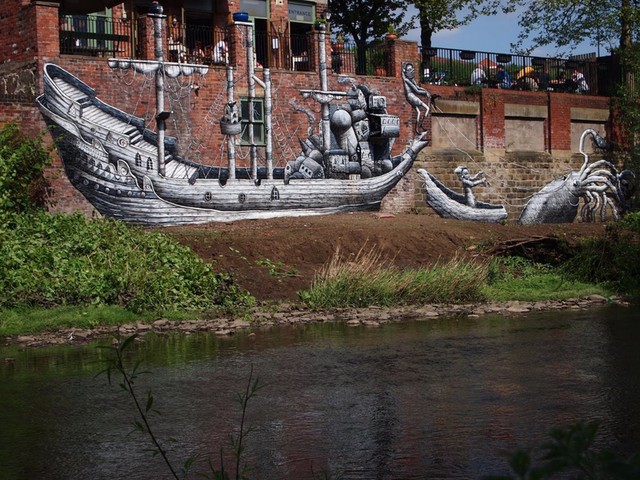 Phlegm murals: Phlegm mural, Mowbray street, Sheffield