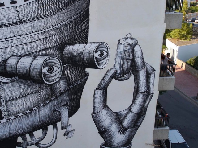 Phlegm murals: Phlegm mural, Ibiza, Spain