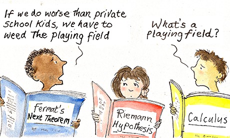 Pupils make it obvious their school does not have a playing field