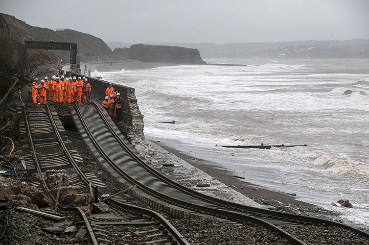 20 Photos: The railway line closed due to parts of it being washed away in Dawlish