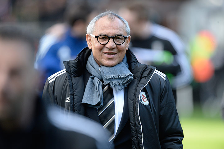 fulham v chelsea: Felix Magath looks happy ahead of kick-off