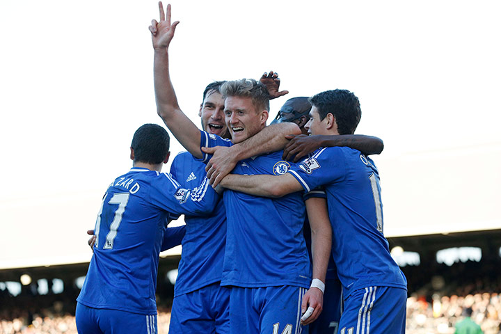fulham v chelsea: Schürrle celebrates his hat-trick