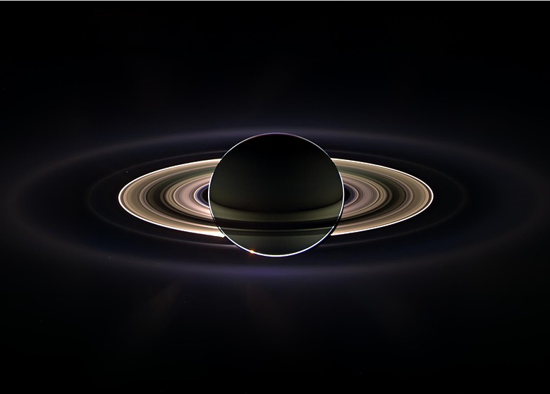 Saturn and Earth from space - a picture from the past