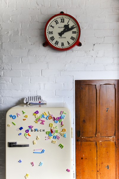 Hebden Bridge: Factory clock and vintage fridge