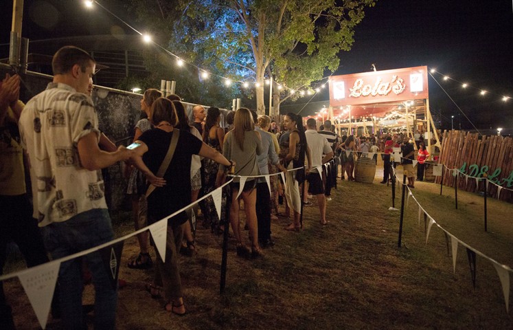 Lola's Pergola: People queue at the entrance to Lola's Pergola