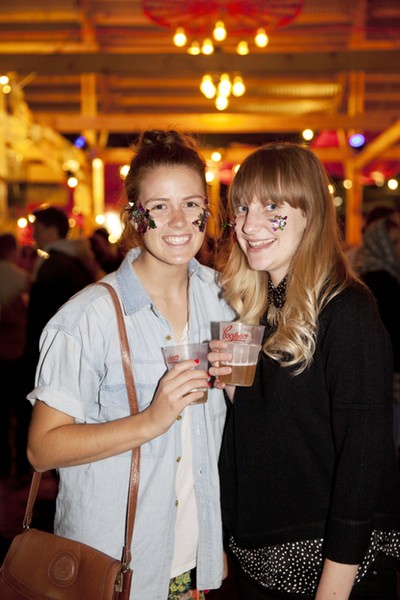 Lola's Pergola: Chloe Richardson and Molly Gifford, both 21 from Adelaide enjoy the music