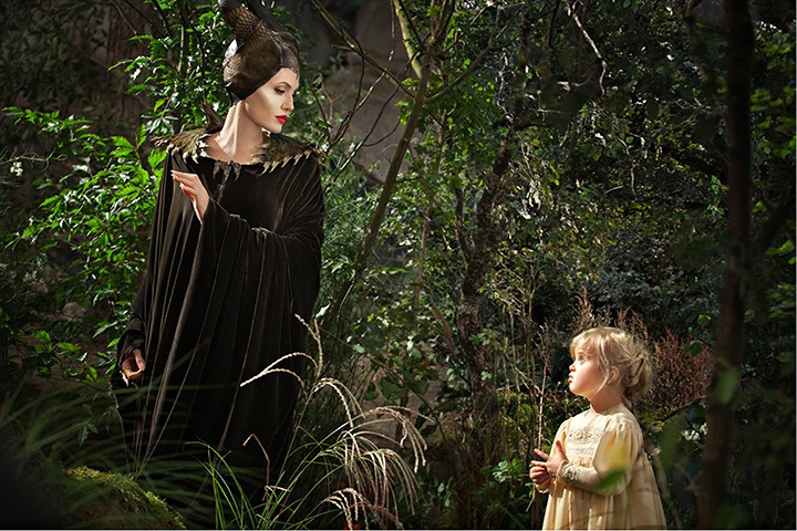 Angelina Jolie and her daughter in Maleficent
