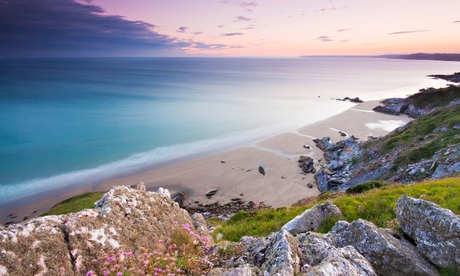 Sunset over Whitsand Bay Cornwall