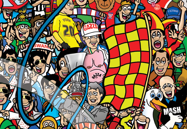 Beautiful Games.: Football Mishmash illustration