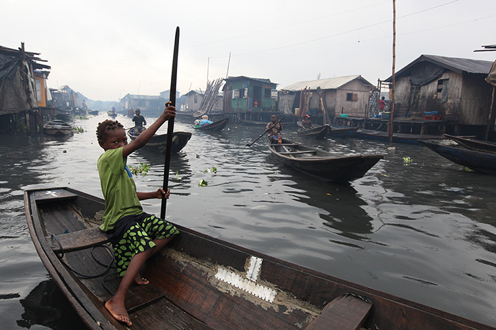 Floating cities: In Lagos, the sprawling slum of Makoko regularly suffers floods, and its st