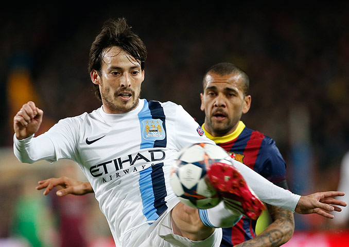Barca v City: David Silva and Daniel Alves
