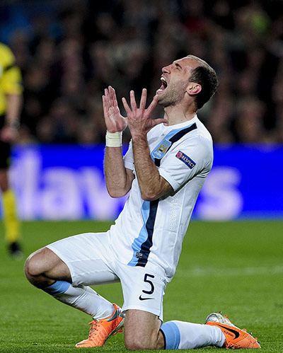 Barca v City: Manchester City's Zabaleta frustrated