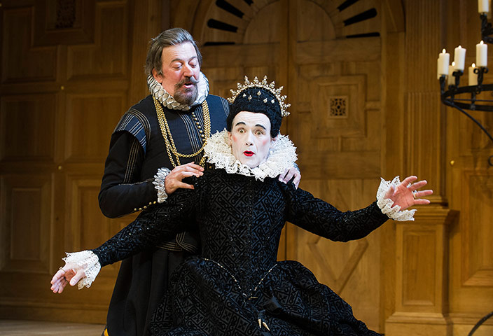 Tweflth Night: Stephen Fry (Malvolio) and Mark Rylance (Olivia) at Apollo Theatre in 2012
