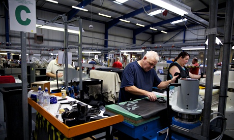 The production line at the New Balance shoe factory in Flimby, Cumbria