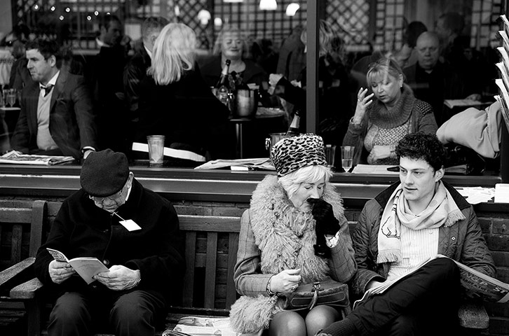 Cheltenham in b/w: Studying form inside and out of the champagne bar