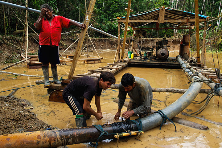 Rainforest: Erasmus watches his workers repair a water pipe