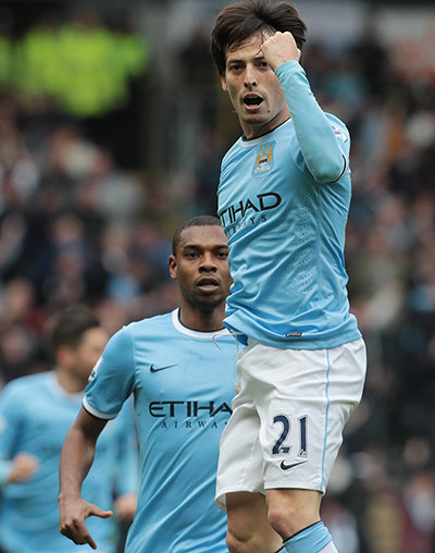 Hull v City: Manchester City's David Silva celebrates