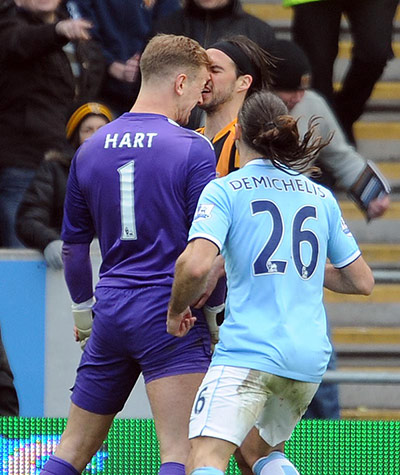 Hull city v mcfc: George Boyd and Joe Hart