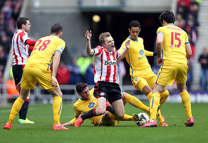 Saturday roundup: Crystal Palace Joel Ward brings down Sunderland's Sebastian Larsson