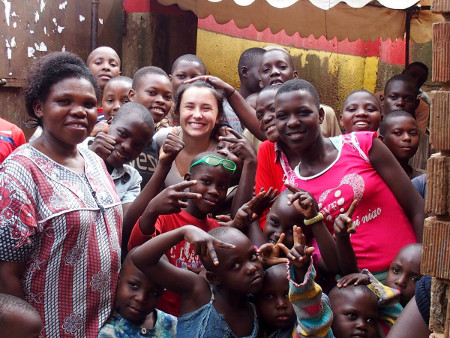  Spending time with friends in Uganda (courtesy of L. Vallez)