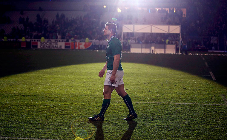 France and Ireland : Man of the match Brian O'Driscoll takes it all in 