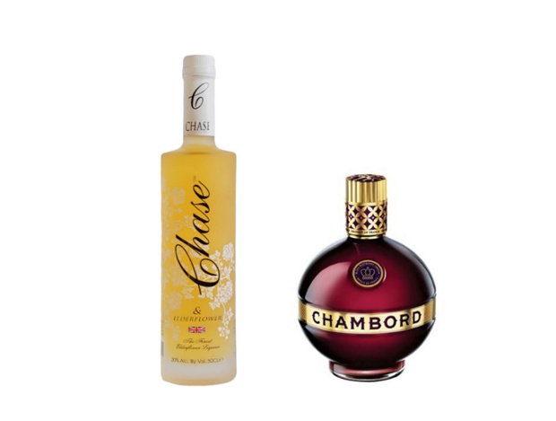 Chambord and Chase Elderflower liqueur