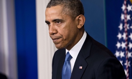 US President Barack Obama makes a statement about the situation in Ukraine in the White House briefing room in Washington,DC on March 17, 2014.  The United States and Europe aimed sanctions directly at Vladmir Putin's inner circle Monday to punish Russia's move to annex Crimea, deepening the worst East-West rift since the Cold War. AFP PHOTO/Nicholas KAMMNICHOLAS KAMM/AFP/Getty Images