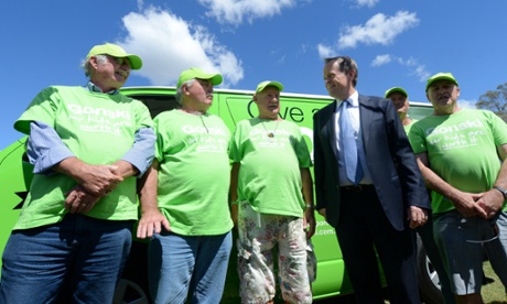Bill Shorten speaks to volunteers during the Australian Education Union's 'I Give a Gonski' rally outside Parliament House.