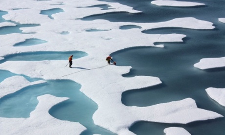 The seven summers with the lowest minimum sea ice extents have all occurred in the last seven years. Photograph: NASA/Reuters