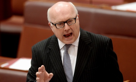 George Brandis in full voice defending Sinodinos.