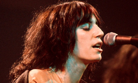 Patti Smith of the 'po-faced art rock' faction on stage in New York, 1976.